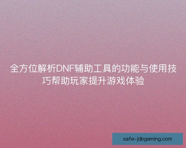 全方位解析DNF辅助工具的功能与使用技巧帮助玩家提升游戏体验